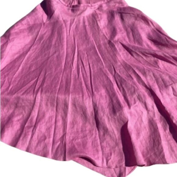 Dana Buchman Linen lined zip circle midi skirt deep Barbicore pink 4 - Picture 3 of 14
